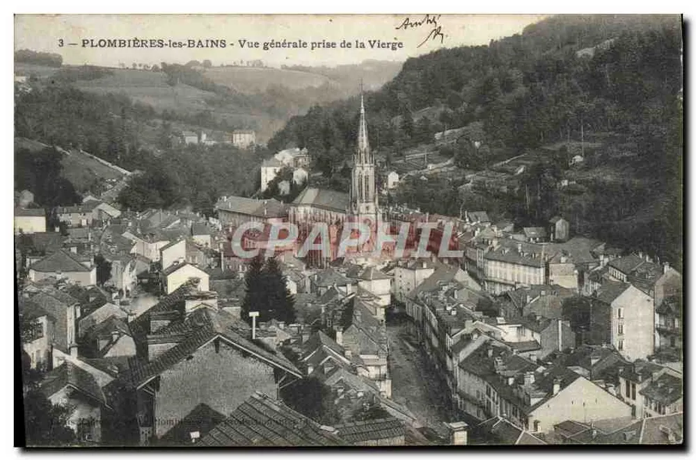 PLOMBIÈRES-les-BAINS — Allgemeiner Blick vom Jungfrau — anonymer Verlag, n°3 - Vorderseite