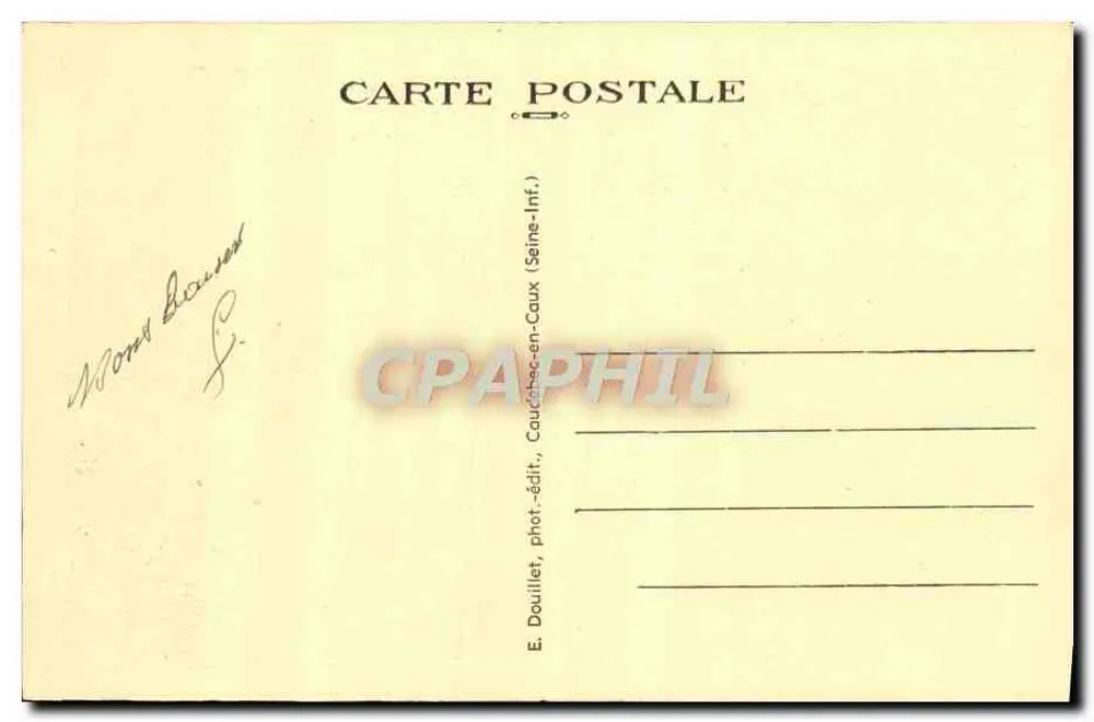 Jumièges (Seine-Inf.) — A Abadia, Fachada Norte — E. Douillet, Cauchy-en-Caux - Verso