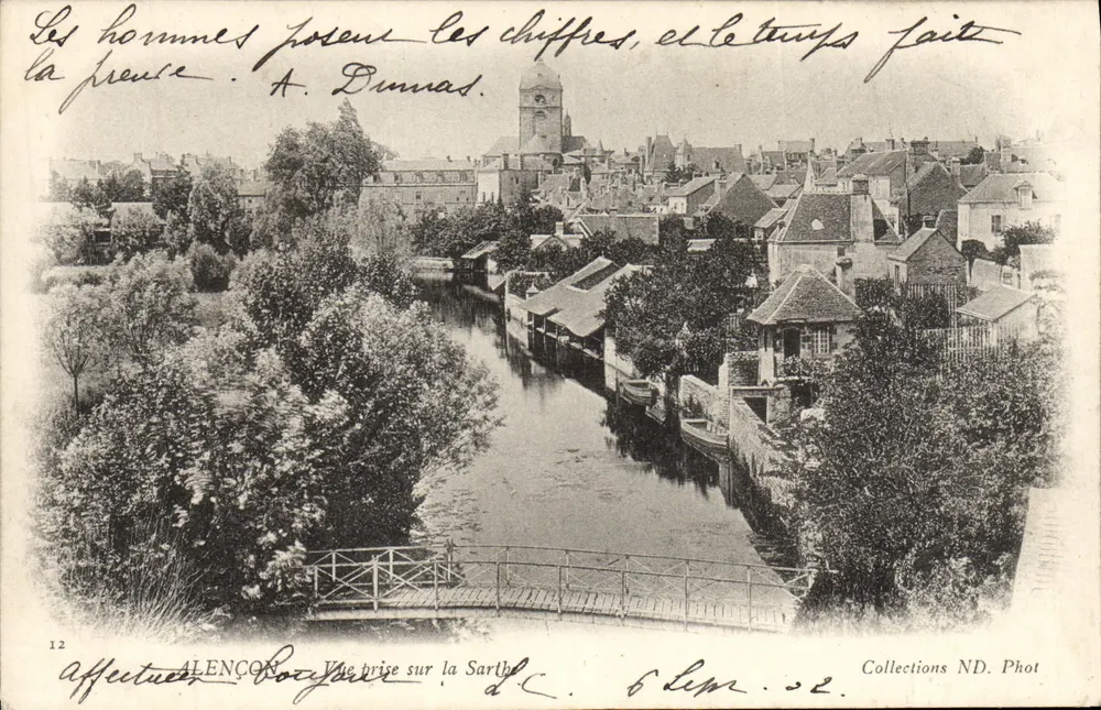 Alençon — Ansicht vom Sarthe — A. Dumas - Vorderseite
