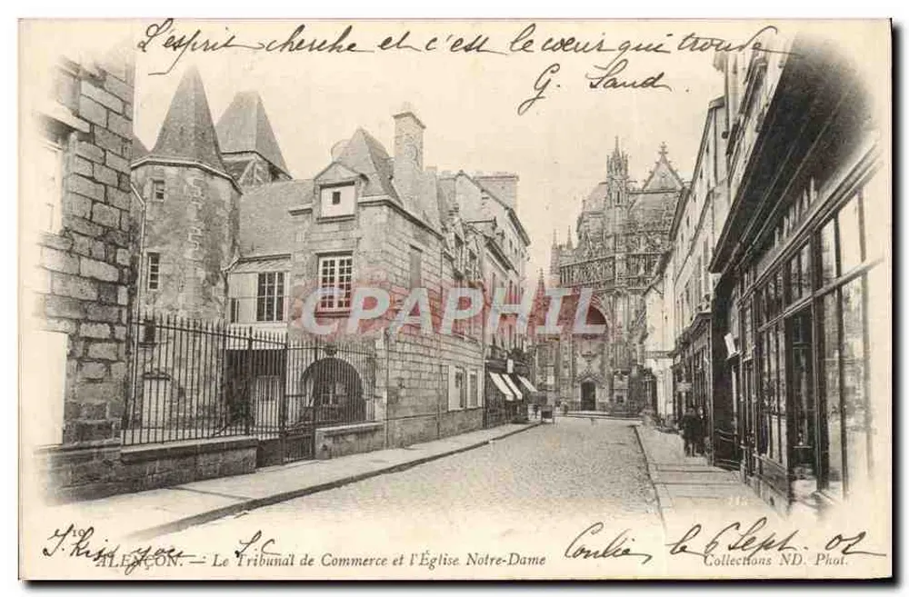 Alexandria — Das Handelsgericht und die Kirche Notre-Dame — Sammlung ND. Phot. - Vorderseite