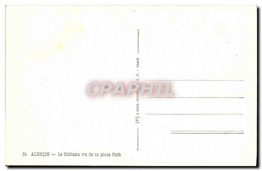 Alençon — Ansicht des Schlosses von der Place Foch — Verlag A.P. Paris - Rückseite