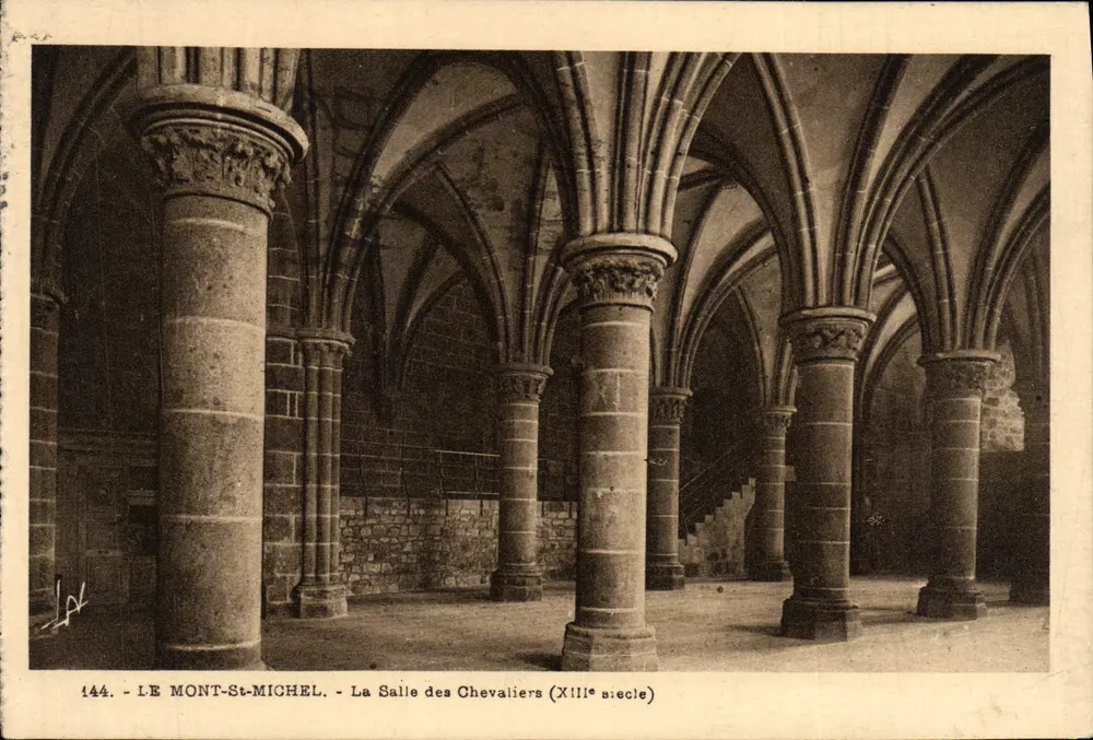 Mont-Saint-Michel — Die Saal der Ritter (13. Jahrhundert) — Verlag L. P. (Nr. 144) - Vorderseite