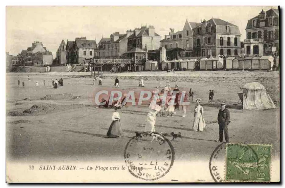 Saint-Aubin — A Praia em direção ao Casino — L. Léry - Frente