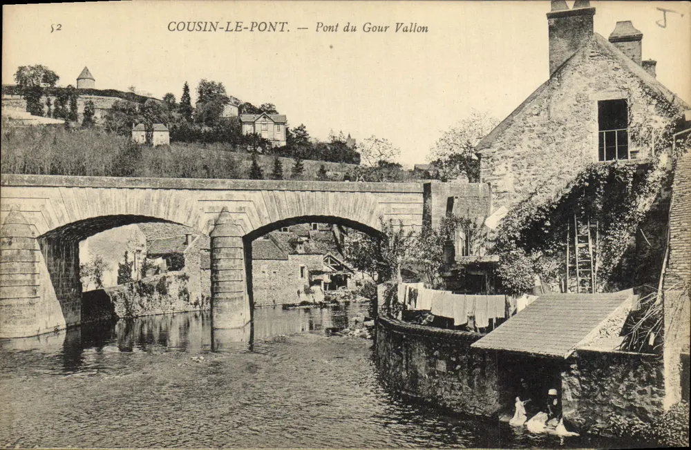 Cousin-le-Pont — Steinbrücke von Gour Vallon — Verlag J. T. - Vorderseite