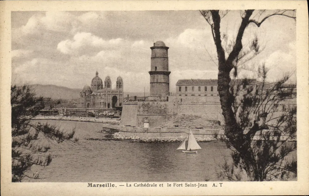 Marseille — Die Kathedrale und das Fort Saint-Jean — A. T. - Vorderseite