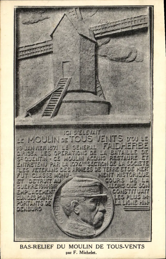 Mühle von All Winden — kommemorative Reliefdarstellung — von F. Michelet - Vorderseite