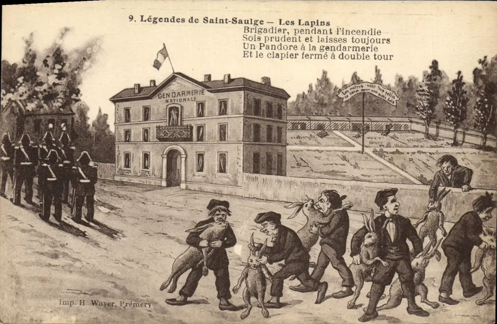 Lendas de Saint-Saulge — Os Coelhos — Imp. H. Wayer, Prémery - Frente