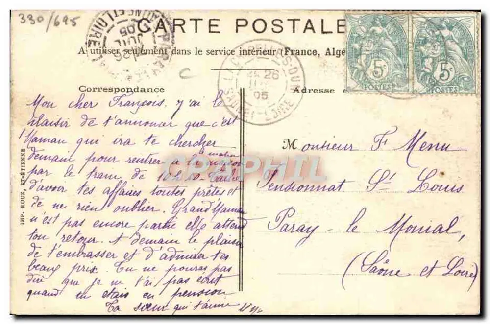 Verwoesting van gebouwen in Alger — Uitgave door Petit Polyglote — Foto Antonin Roula — 5 juni 1919 - Achterkant