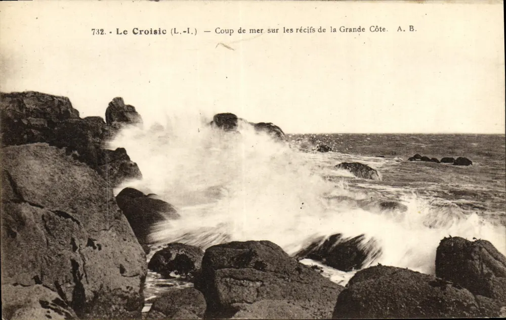 Le Croisic (L.-I.) — Sturmflut auf den Riffen der Grande Côte — A. B. - Vorderseite