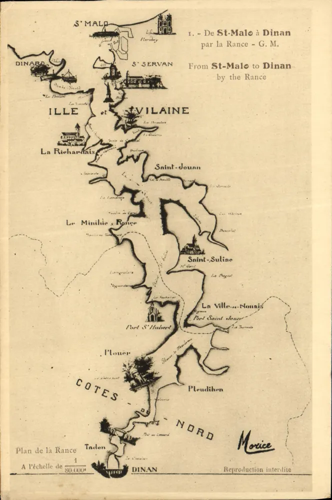 Côte d'Émeraude — Die Ufer der Rance — Verlag M. Guénn, Saint-Ildefonse (Bretagne) - Vorderseite