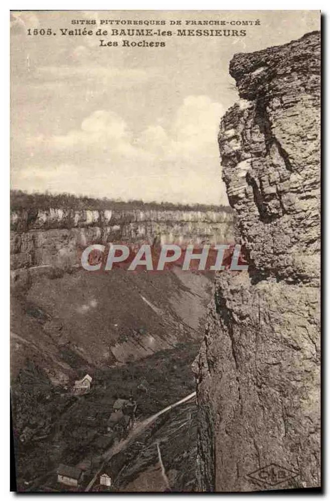 Vallée de Baume-les-Messieurs — Les Rochers — Pittoreske Orte der Franche-Comté, Nr. 1505 - Vorderseite