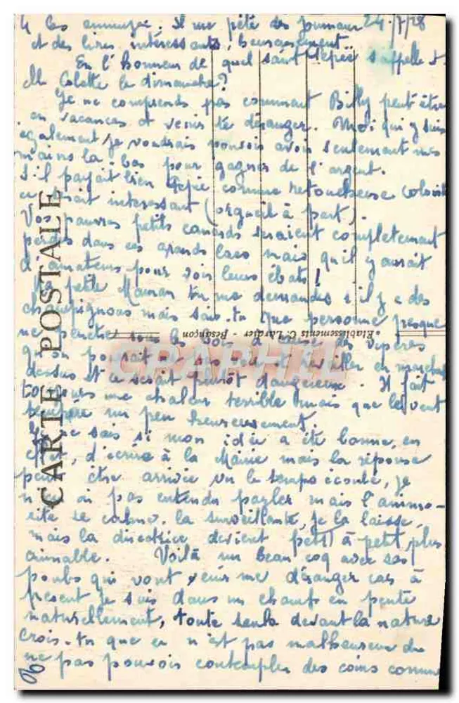 Vallée de Baume-les-Messieurs — Les Rochers — Pittoreske Orte der Franche-Comté, Nr. 1505 - Rückseite