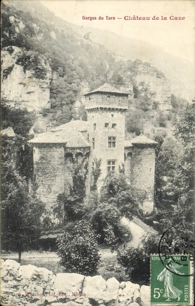 Gorges do Tarn — Castelo de la Caze — W. Bruchon, litogr. edit., Mende - Frente