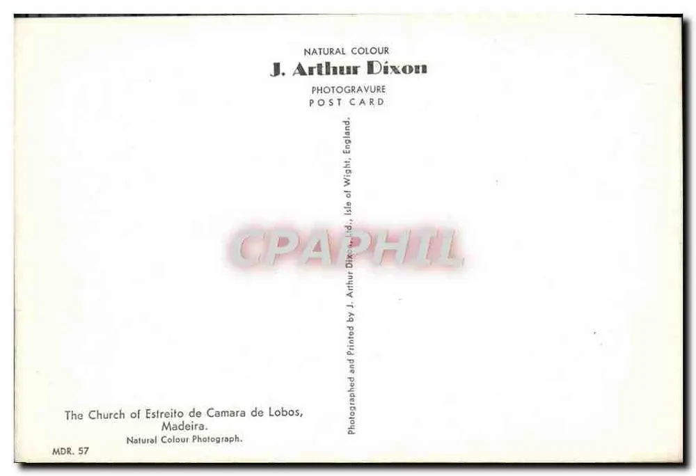 Kirche von Estreito de Camara de Lobos — Madeira — J. Arthur Dixon - Rückseite