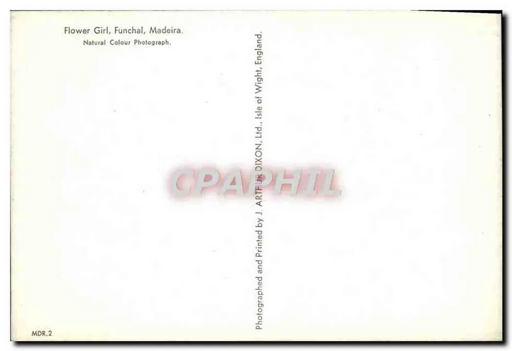 꽃을 든 소녀, 푸냐칼 — 메이드라 — 출판사 J. Artifur Dixon & Co. Ltd. - 뒷면