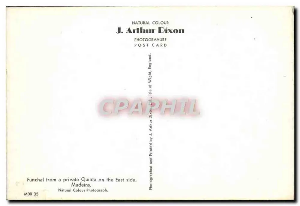 Funchal — Aussicht von einer privaten Quinta — J. Arthur Dixon - Rückseite