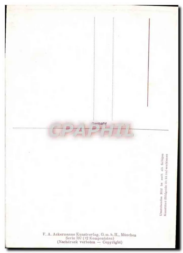 J. Brahms — retrato — F.A. Ackermanns Kunstverlag, série 707 - Verso