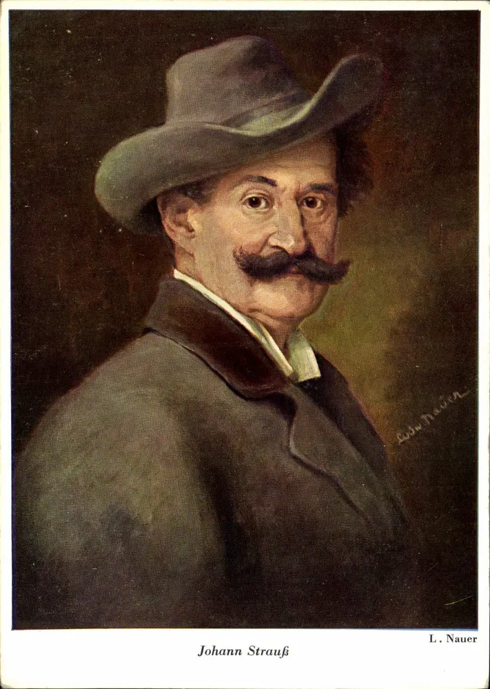 Johann Strauß — retrato — L. Nauer - Frente