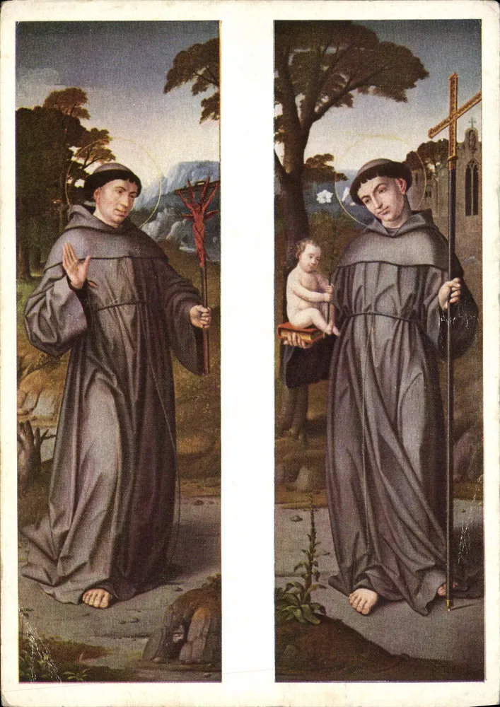 Sint Franciscus en Sint Antonius — achterkant van de postiggen van de Verklaring, Vlaamse School, eerste derde van de 16e eeuw — afkomstig uit de kerk van het Heilig Geest, Funchal - Voorkant