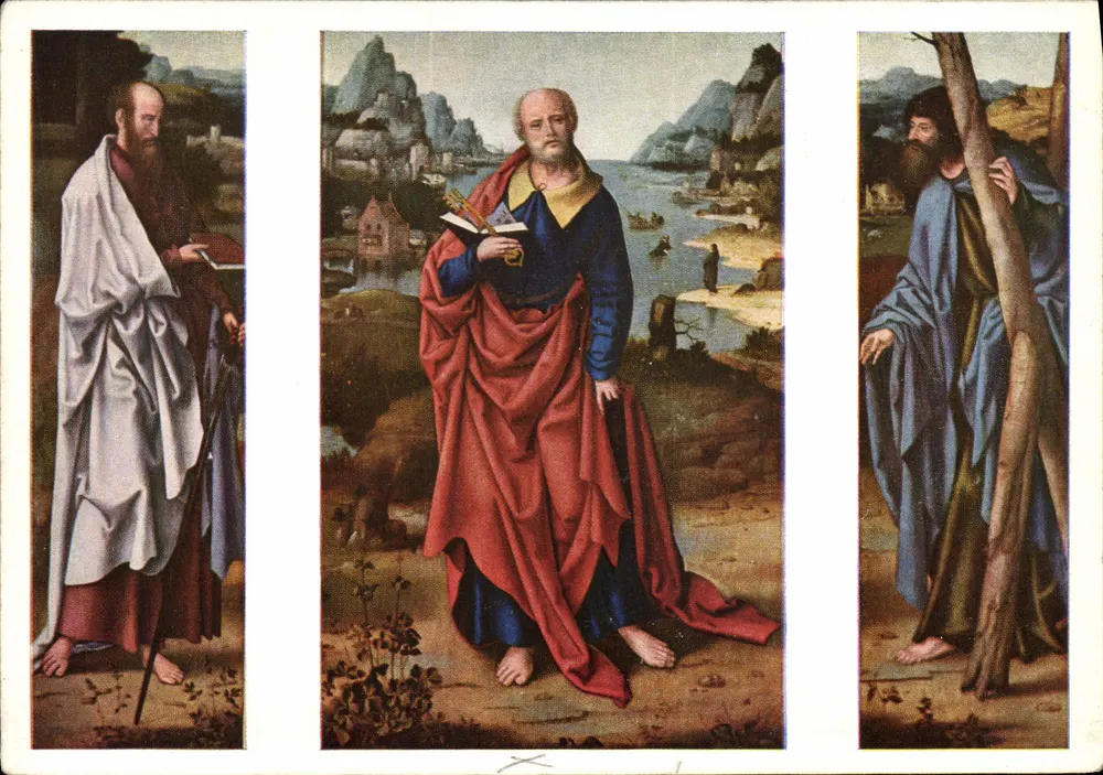 Tríptico — S. Pedro, S. Paulo e Santo André — Escola Flamenga — 1.º terço do Século XVI - Frente
