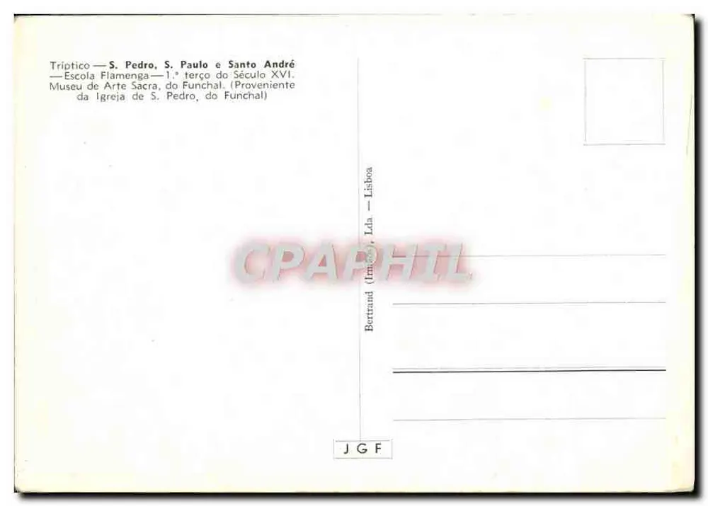 Tríptico — S. Pedro, S. Paulo e Santo André — Escola Flamenga — 1.º terço do Século XVI - Verso