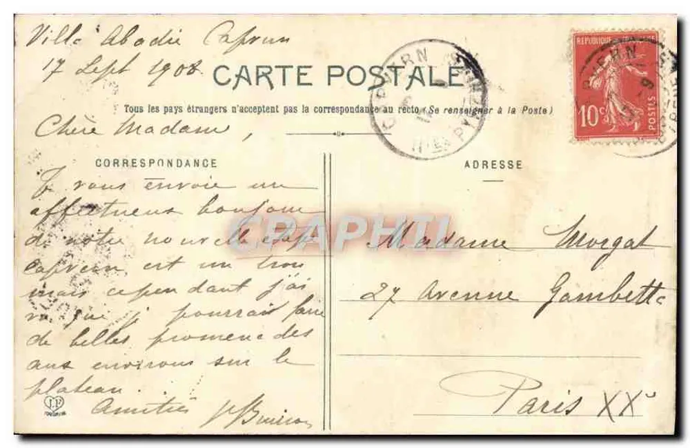 Capvern - Dorf und Schloss Mauvezin — Les Hautes-Pyrénées, n° 939 - Rückseite