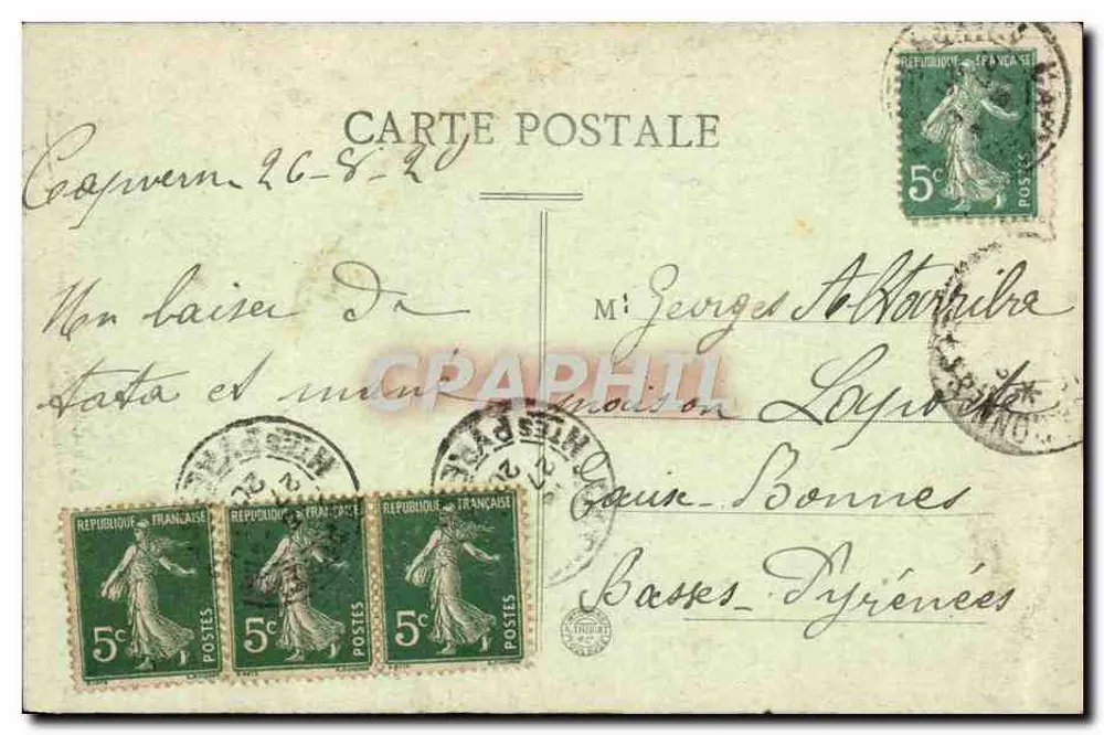 Capvern-les-Bains — Rond Point du Bois — Édition V. Pilout - Verso