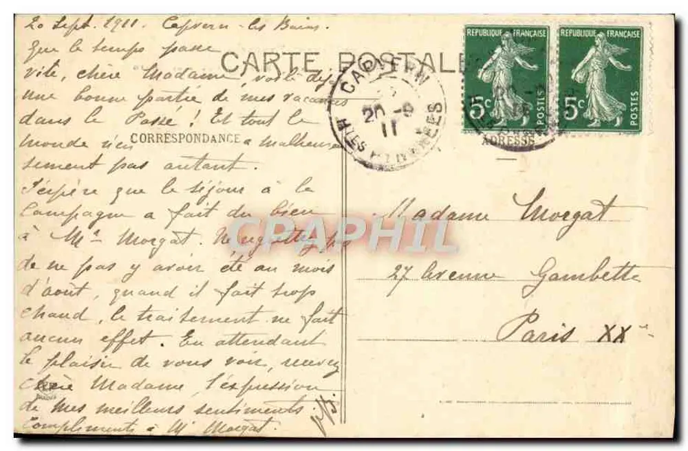 Les Hautes-Pyrénées — Capvern — Gorges des Bains et Route de Gourgue — Phototypie Lacouché Frères, Toulouse - Rückseite