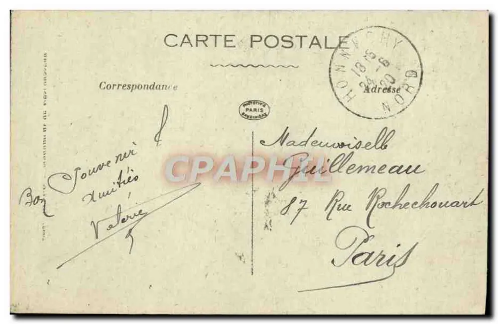 LILLE — Monument de Losousseau — éditeur La Pradelle, n° 2082 - Verso