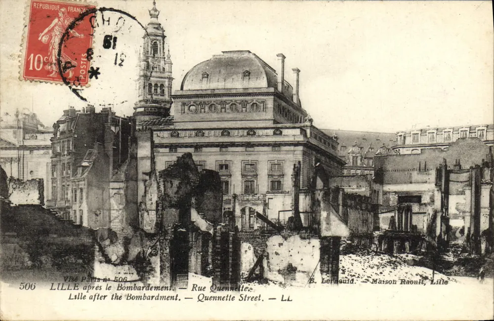 Lille nach dem Bombardement — Rue Quennette — B. Lefrould — Maison Raoult, Lille - Vorderseite