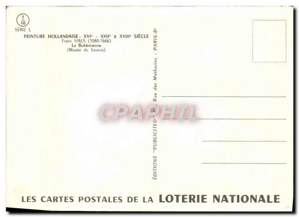 A Bohêmia — Franz Hals (1580-1666) — Éditions de la Loterie Nationale - Verso
