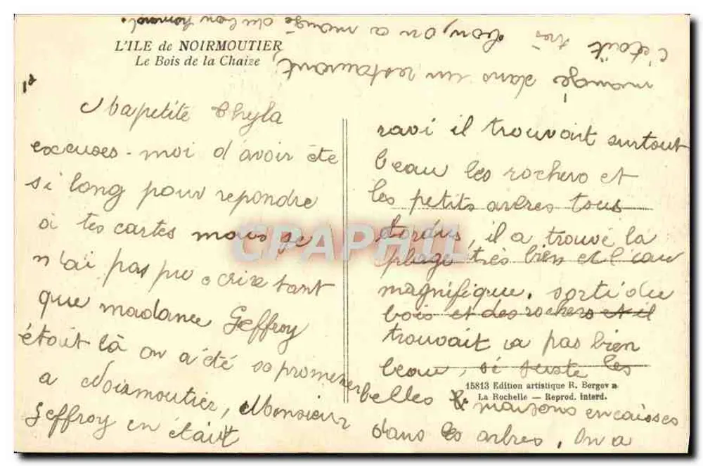 Ilha de Noirmoutier — O Bosque da Chaize — Ramuntcho - Verso