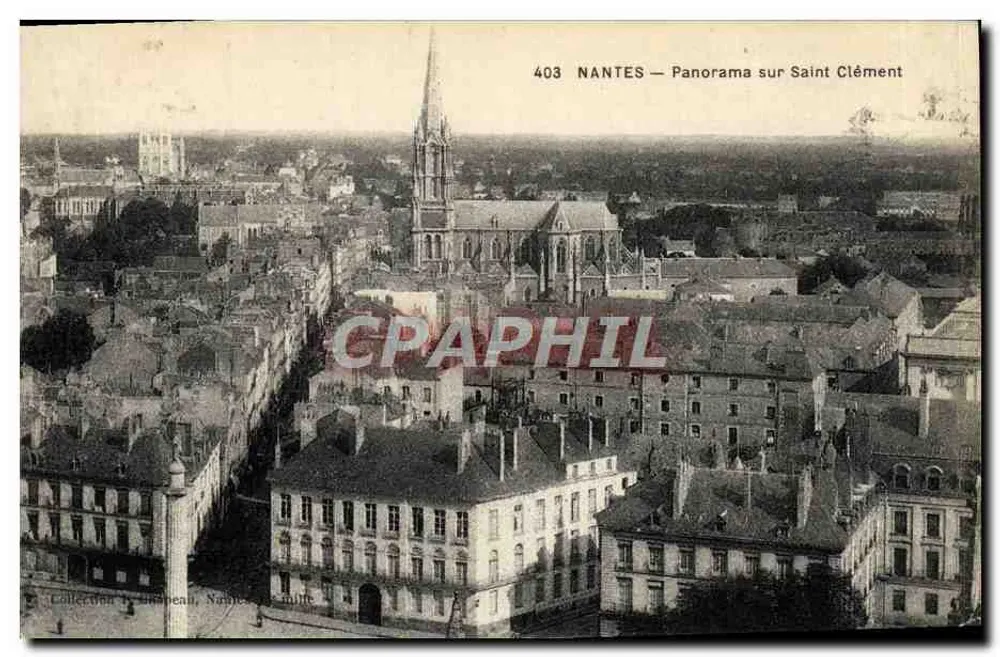 NANTES — Panorama sobre São Clément — Coleção J. Lhabeaun, Nantes - Frente