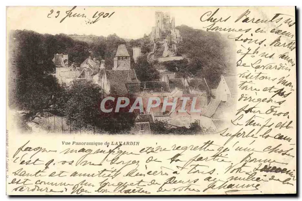Panoramische uitzicht van LAVARDIN — uitgever L. Lévy, Parijs, serie-nummer niet zichtbaar - Voorkant