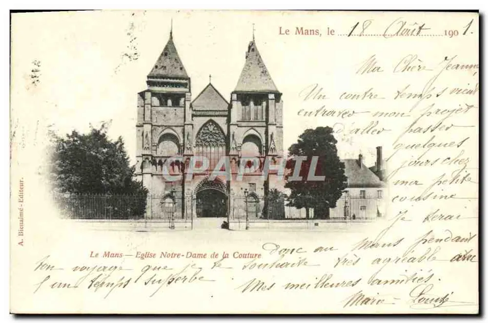 Le Mans — Kirche Notre-Dame de la Couture — A. Bienaimé - Verlag - Vorderseite