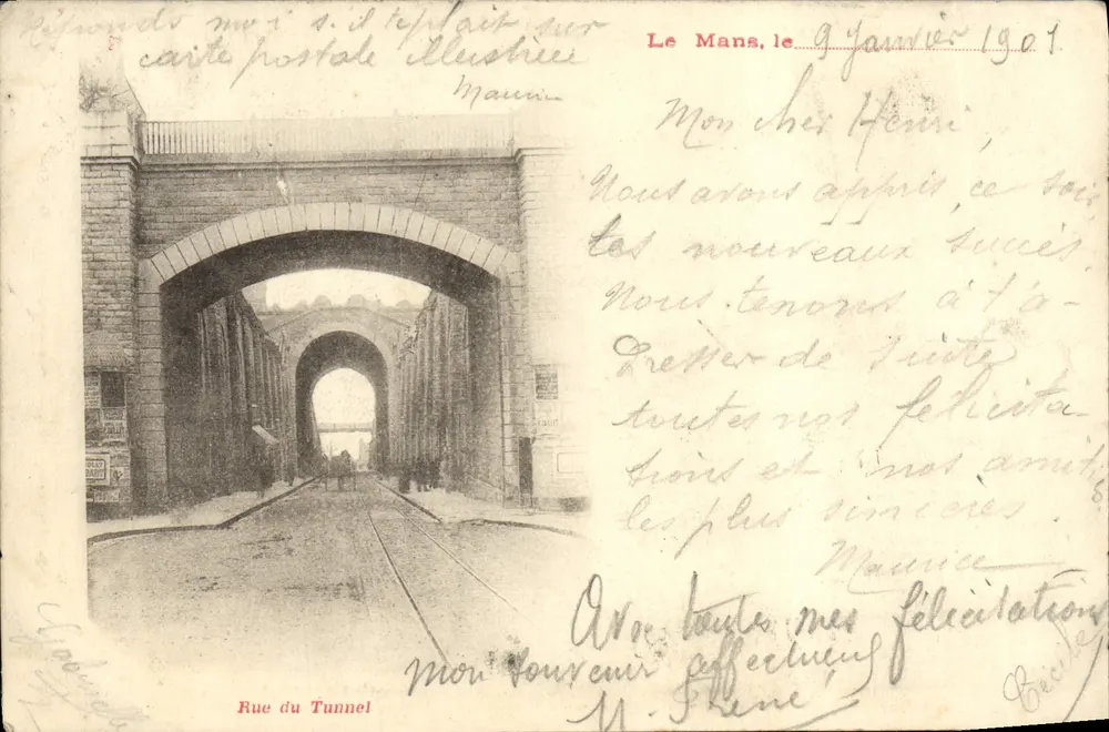 Rua do Túnel — Le Mans — Editor: G. Cadot - Frente