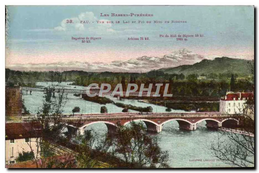 Pau — Blick auf den See und den Pic du Midi de Bigorre — Pintatime Lascoas - Vorderseite