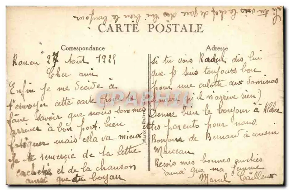 Rouen — Allgemeiner Blick von der Côte Sainte-Catherine — unbekannter Verleger, Nr. 25 - Rückseite