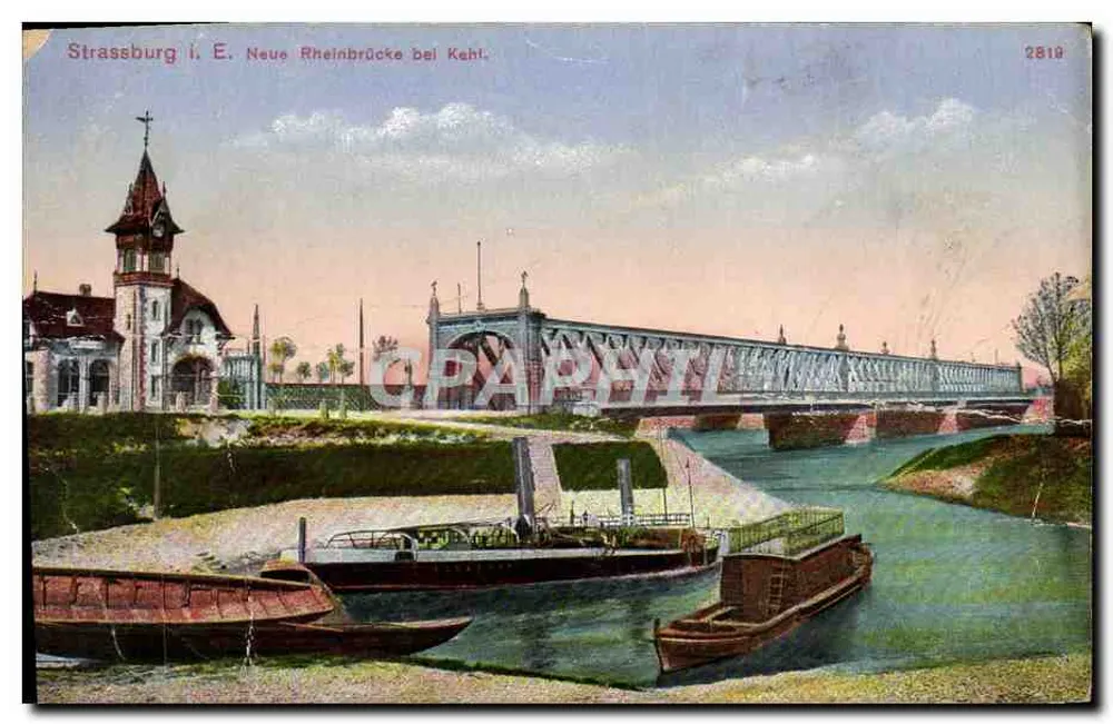 Straßburg i. E. Neue Rheinbrücke bei Kehl — Verlag Felix Lub, n° 2819 - Vorderseite