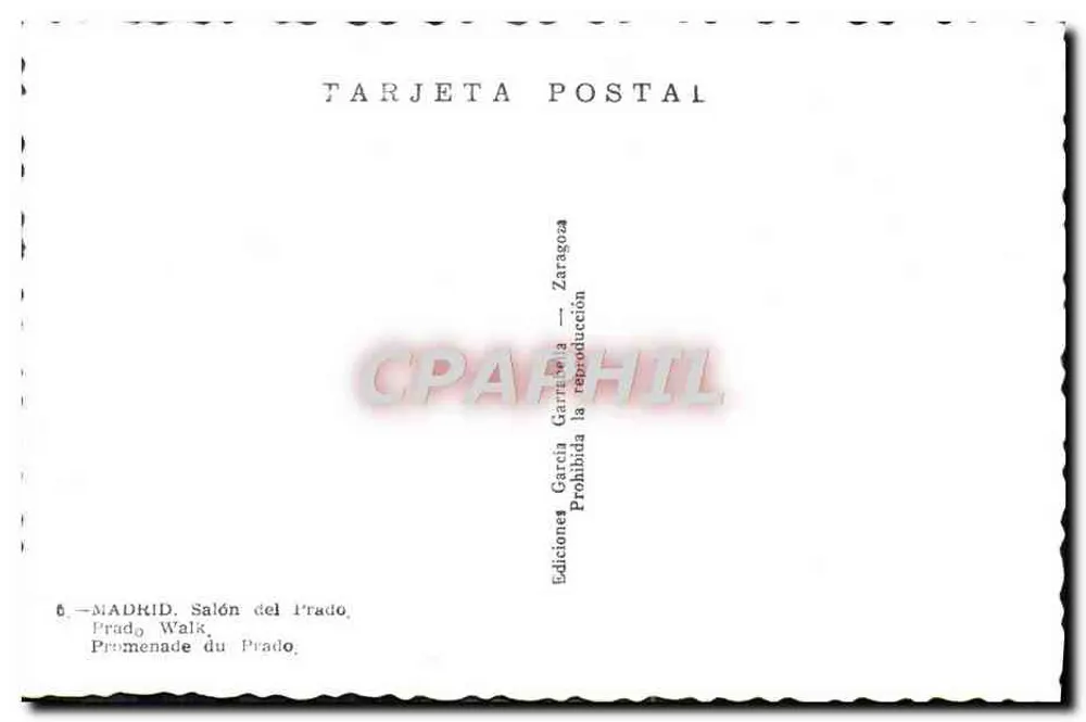 Madryt — Promenada Prado — Wydawnictwo Garcia Garcia, Zaragoza - Rewers