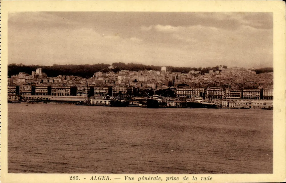 Argel — Vista geral, tomada da baía — Edição La Cigogne, 20, rue Carnot, Argel - Frente