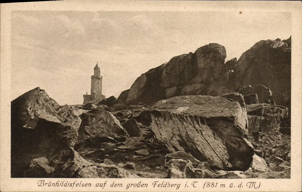 Brünhildisfelsen sur le grand Feldberg — éditeur Jacobs Huestenstatt, Francfort - Recto