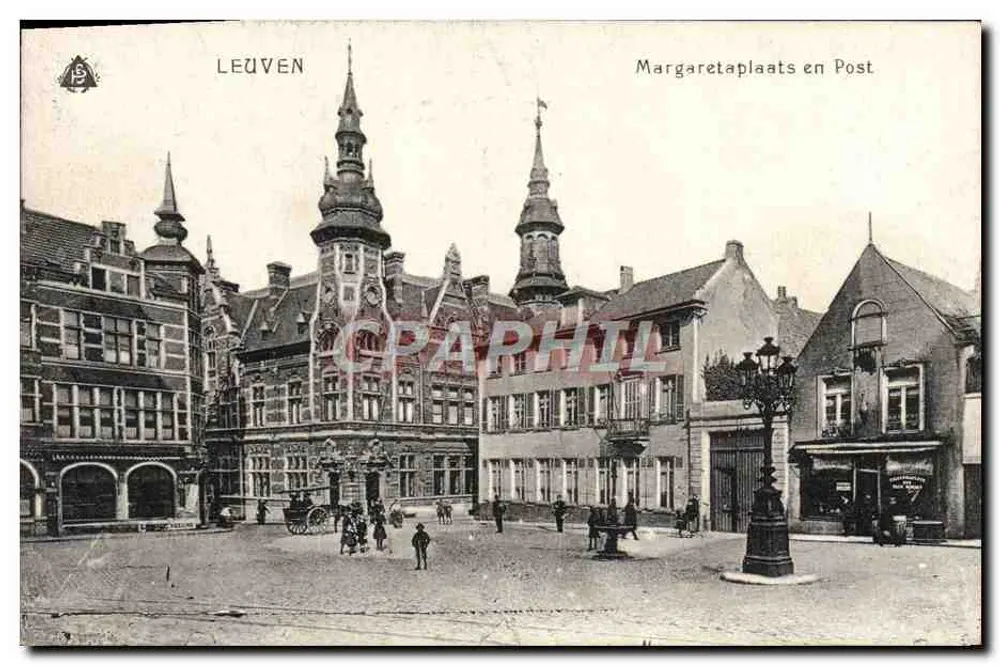 Leuven — Margaretaplats en Post — editor B.S. (logo triângulo) - Frente
