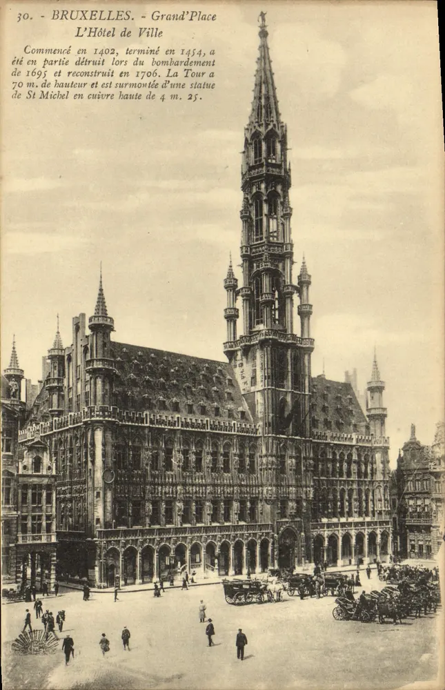 Brüssel - Grand'Place - Das Rathaus — Verleger Henri Georges, Nr. 30 - Vorderseite