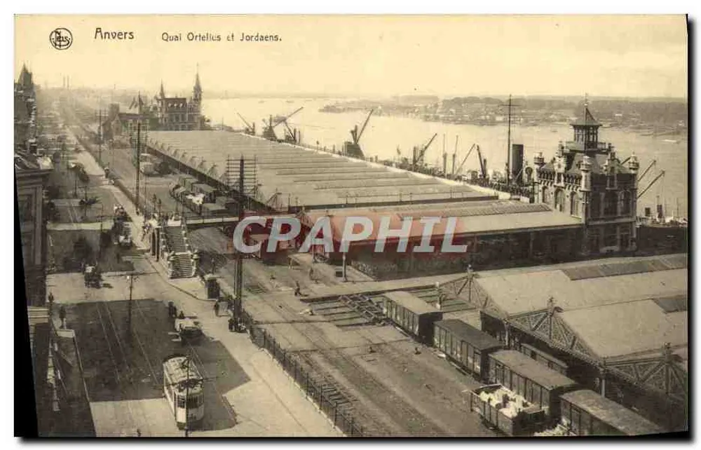 Anvers — Quai Ortélius e Jordaaens — Ern. Thill, Bruxelas, Série 25, N° 82 - Frente