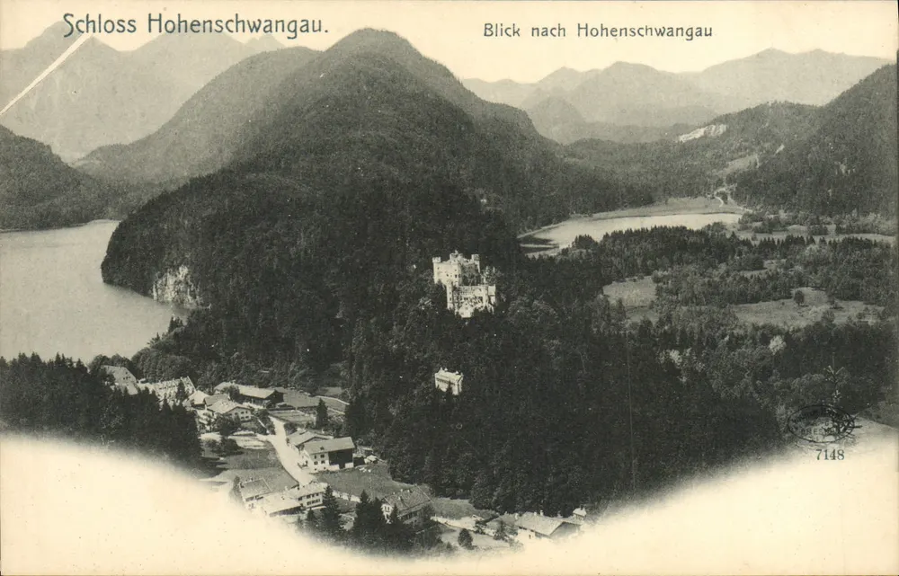 Schloss Hohenschwangau — Panoramablick — unbekannter Verlag, Seriennummer 7148 - Vorderseite