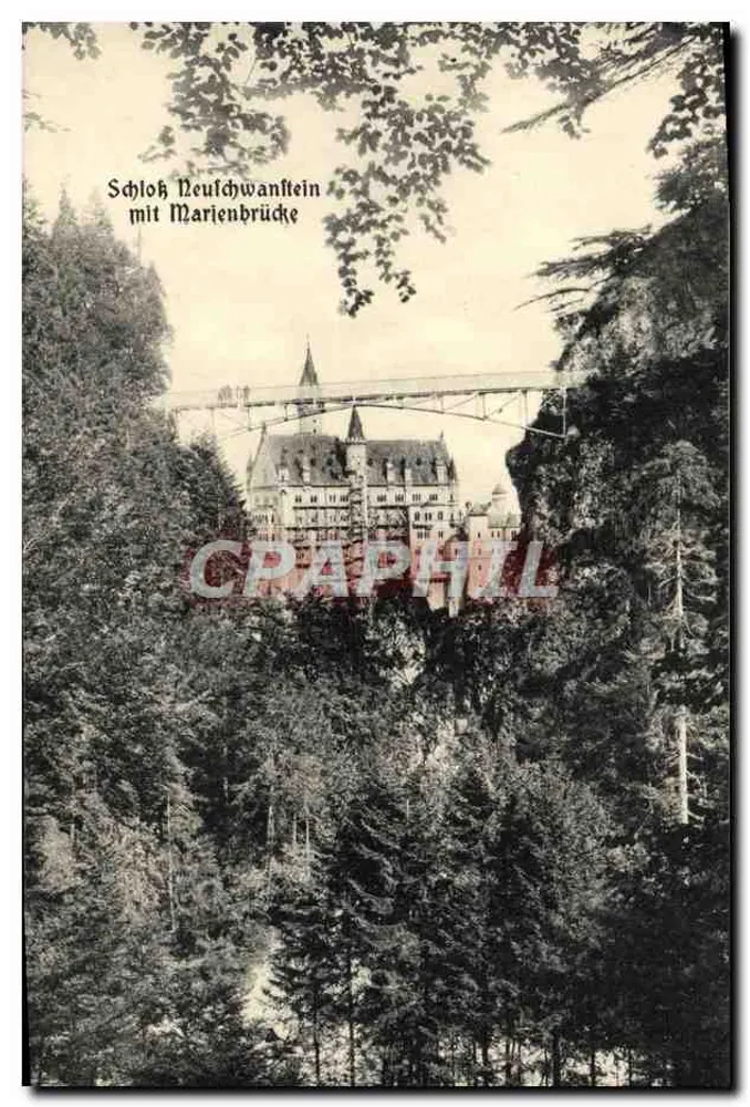 Schloss Neuschwanstein mit Marienbrücke — editor Ottmar Zieber, Munique - Frente