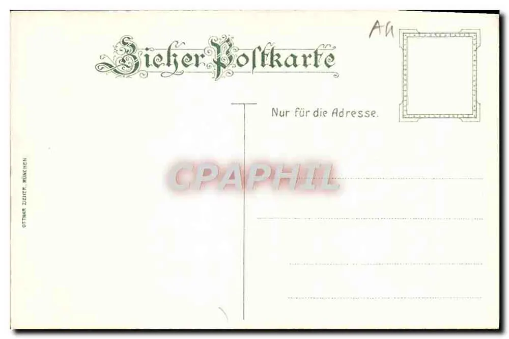 Grotte décorée — scène mythologique — éditeur Ottmar Zieher, Munich - Verso