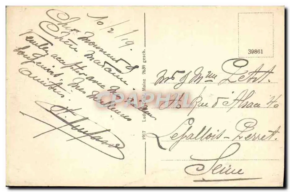 Mainz sul Reno — Totalansicht — editore Ludwigsburg, n° 39861 - Verso