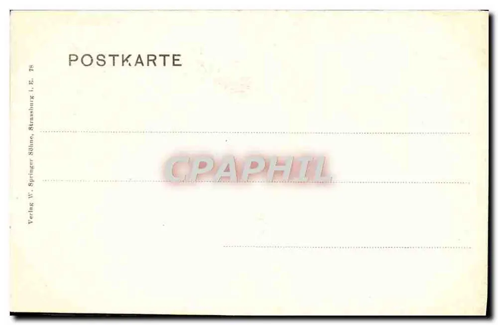 Frau im traditionellen Kleid — Schwarzwald — Verlag Springer, Straßburg, n° 78 - Rückseite